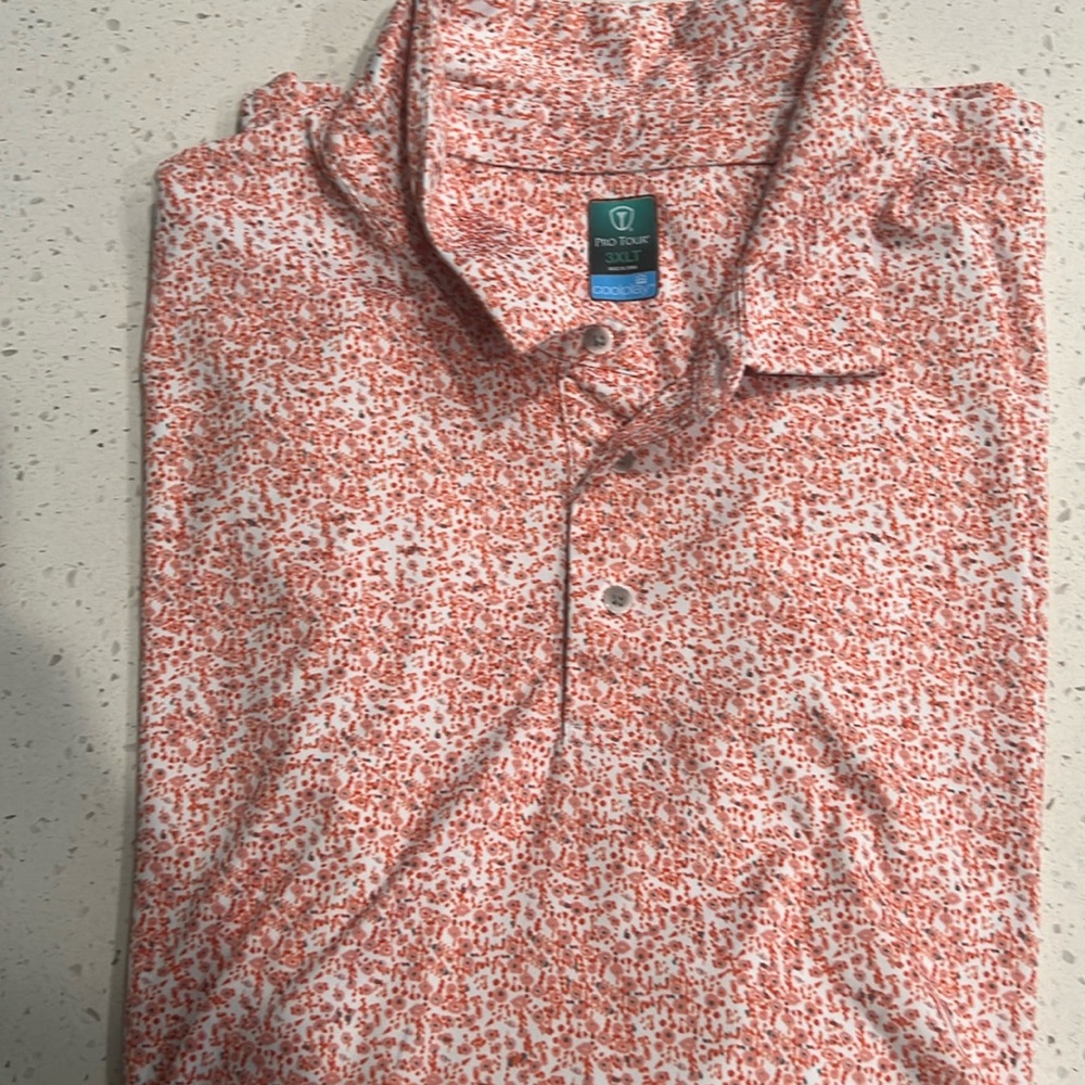 Men’s Pro Tour Polo - Orange/White